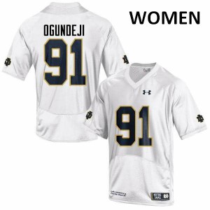 Womens Notre Dame #91 Adetokunbo Ogundeji White Game High School Jersey 437718-900