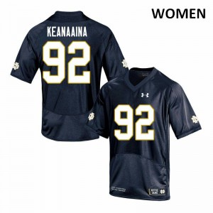 Women Notre Dame #92 Aidan Keanaaina Navy Game High School Jersey 289733-546