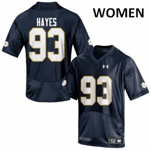 Womens Irish #93 Jay Hayes Navy Blue Game High School Jersey 361532-607