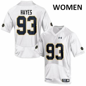 Women's Fighting Irish #93 Jay Hayes White Game Stitched Jersey 670848-617