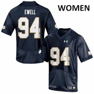 Womens Notre Dame #94 Darnell Ewell Navy Game Player Jersey 405402-132