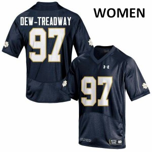 Women Notre Dame #97 Micah Dew-Treadway Navy Blue Game NCAA Jersey 721664-260