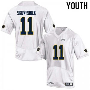 Youth Notre Dame #11 Ben Skowronek White Game University Jerseys 302094-883