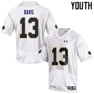 Youth Notre Dame #13 Avery Davis White Game Player Jersey 870168-333