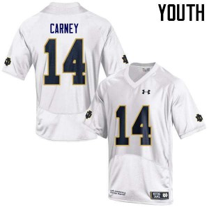 Youth University of Notre Dame #14 J.D. Carney White Game Embroidery Jerseys 813914-126