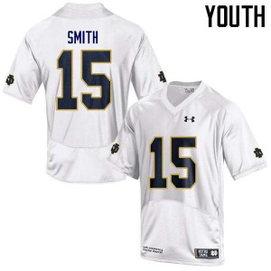 Youth University of Notre Dame #15 Cameron Smith White Game High School Jersey 462166-401