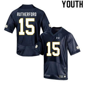 Youth Irish #15 Isaiah Rutherford Navy Game College Jersey 424498-910