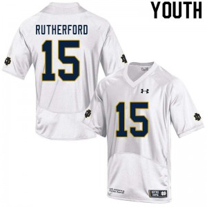 Youth Notre Dame #15 Isaiah Rutherford White Game Official Jerseys 203506-104