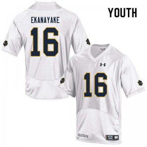 Youth UND #16 Cameron Ekanayake White Game Official Jerseys 553729-904