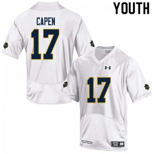 Youth UND #17 Cole Capen White Game High School Jerseys 671016-549