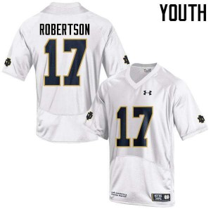 Youth UND #17 Isaiah Robertson White Game Official Jerseys 401425-291