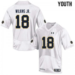 Youth UND #18 Joe Wilkins Jr. White Game Embroidery Jerseys 612771-619