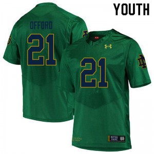 Youth UND #21 Caleb Offord Green Game University Jerseys 796763-897