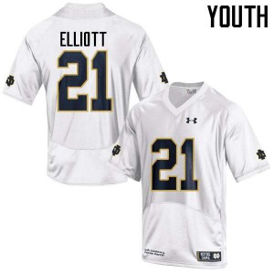 Youth UND #21 Jalen Elliott White Game High School Jerseys 383295-911
