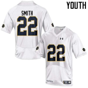 Youth Notre Dame #22 Harrison Smith White Game University Jersey 665134-806