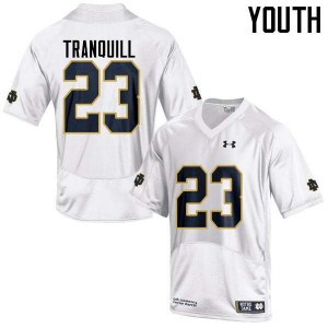 Youth Notre Dame #23 Drue Tranquill White Game Embroidery Jerseys 670954-940