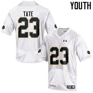 Youth University of Notre Dame #23 Golden Tate White Game Embroidery Jersey 610278-615