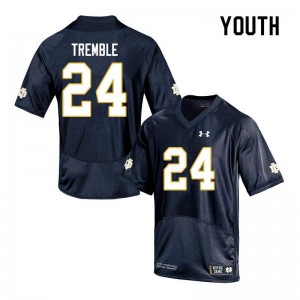 Youth University of Notre Dame #24 Tommy Tremble Navy Game Stitched Jerseys 917934-874