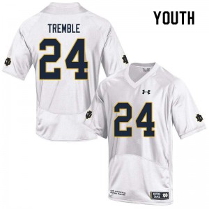 Youth Fighting Irish #24 Tommy Tremble White Game NCAA Jersey 495268-335