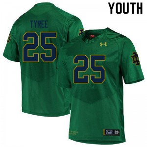 Youth University of Notre Dame #25 Chris Tyree Green Game Stitched Jersey 762099-651