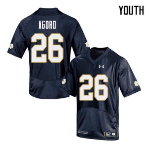 Youth Notre Dame Fighting Irish #26 Temitope Agoro Navy Game Stitched Jersey 217711-271