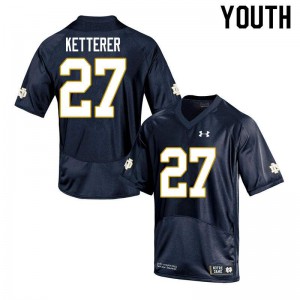 Youth Fighting Irish #27 Chase Ketterer Navy Game Football Jersey 488760-371