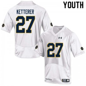 Youth Notre Dame Fighting Irish #27 Chase Ketterer White Game Official Jerseys 359509-319