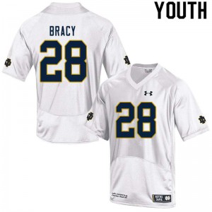 Youth UND #28 TaRiq Bracy White Game Embroidery Jersey 210744-846