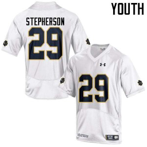 Youth University of Notre Dame #29 Kevin Stepherson White Game Player Jersey 795153-849