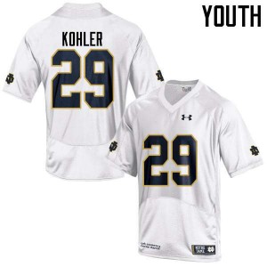 Youth UND #29 Sam Kohler White Game Stitch Jerseys 891002-765