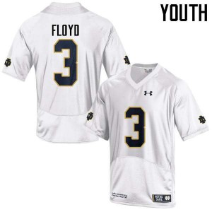 Youth Notre Dame #3 Michael Floyd White Game High School Jersey 241326-234