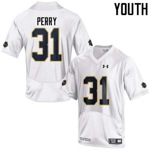 Youth University of Notre Dame #31 Spencer Perry White Game Official Jerseys 997961-445
