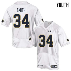 Youth University of Notre Dame #34 Jahmir Smith White Game College Jerseys 439713-260