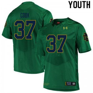 Youth Notre Dame Fighting Irish #37 Henry Cook Green Game Football Jersey 667287-450