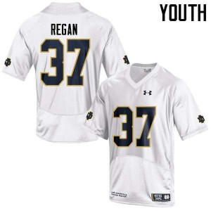 Youth Notre Dame #37 Robert Regan White Game Stitch Jersey 975791-155