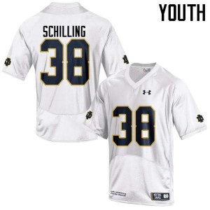 Youth Notre Dame Fighting Irish #38 Christopher Schilling White Game Stitched Jersey 806898-103
