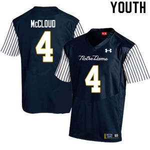Youth University of Notre Dame #4 Nick McCloud Navy Blue Alternate Game Alumni Jerseys 385577-231