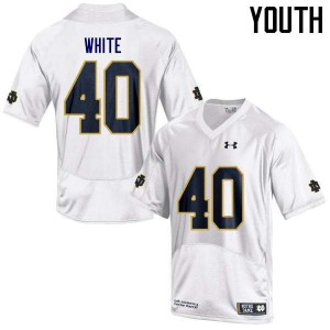 Youth University of Notre Dame #40 Drew White White Game Alumni Jersey 321364-490