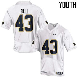 Youth Notre Dame #43 Brian Ball White Game Player Jersey 143242-692