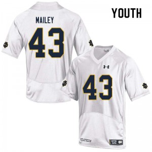 Youth Notre Dame #43 Greg Mailey White Game University Jersey 227243-311