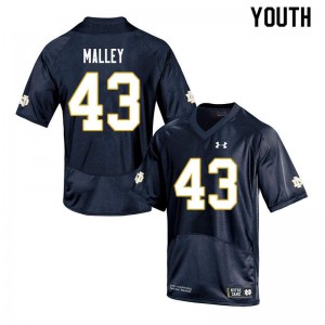 Youth Irish #43 Greg Malley Navy Game Embroidery Jersey 950721-973
