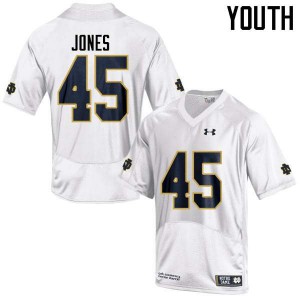 Youth UND #45 Jonathan Jones White Game Official Jersey 677353-314