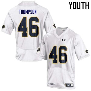 Youth University of Notre Dame #46 Jimmy Thompson White Game Embroidery Jerseys 305316-654