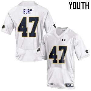 Youth Notre Dame #47 Chris Bury White Game Player Jerseys 432956-204