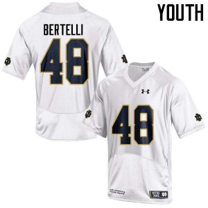 Youth Notre Dame #48 Angelo Bertelli White Game High School Jerseys 845177-490