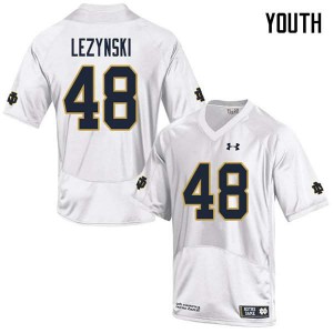 Youth University of Notre Dame #48 Xavier Lezynski White Game Player Jerseys 594092-516