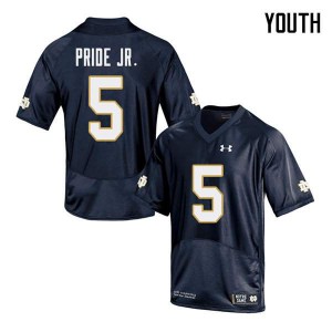 Youth Notre Dame #5 Troy Pride Jr. Navy Game Football Jersey 791558-318