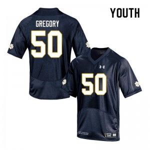 Youth Irish #50 Reed Gregory Navy Game Player Jersey 269432-637