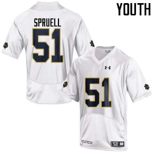 Youth Notre Dame #51 Devyn Spruell White Game NCAA Jersey 461398-265
