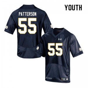 Youth Notre Dame Fighting Irish #55 Jarrett Patterson Navy Game Embroidery Jersey 557593-938